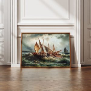 Luke 5:7 "Breaking Nets"  Christian Wall Art Bible Verse Art Vintage Fishing Boats Christian Wall Decor for Men