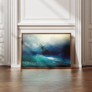 Alternative view of Aivazovsky Ship on Stormy Seas Print: Vintage Nautical Christian Wall Art (Digital Download)