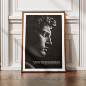 1 Samuel 16:7 Christian Wall Art Bible Verse Black and White Fine Art Print Vintage Greek-Style Bust with Scripture