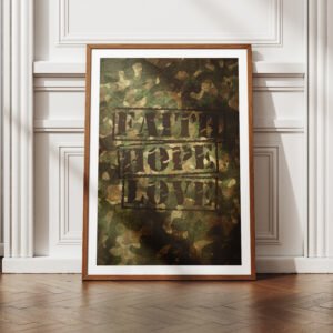 Faith Hope Love Camouflage Wall Art Christian Military Wall Art Church Printable