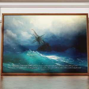 Aivazovsky Ship on Stormy Seas Print: Vintage Nautical Christian Wall Art (Digital Download)