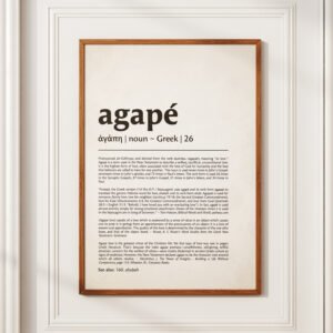 Alternative view of Agape Love Definition Print: Greek Bible Word Study Vintage Style  Christian Wall Art  (Digital Download Bundle)