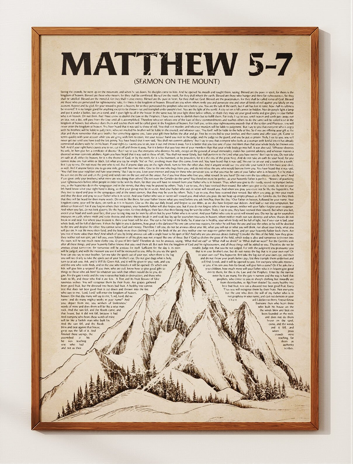 Sermon on the Mount Vintage Print: Matthew 5-7 Scripture Art Christian Wall Art (Digital Download) - Image 4