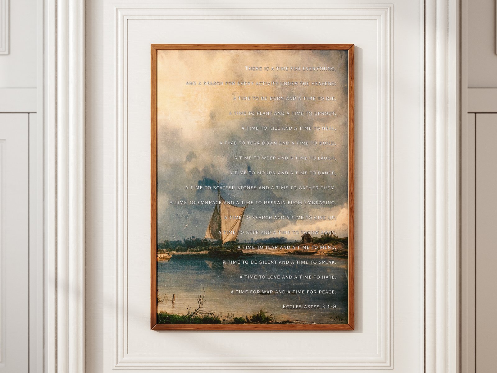 Ecclesiastes 3:1-8 Christian Wall Art Moody Vintage Sailing Boat Digital Art Print Bible Verse Decor Bundle Deal - Image 5
