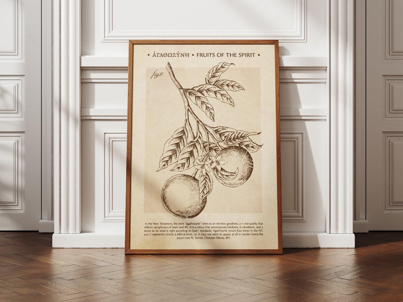 Fruit of the Spirit Goodness Print: Vintage Christian Wall Art (Digital Download)