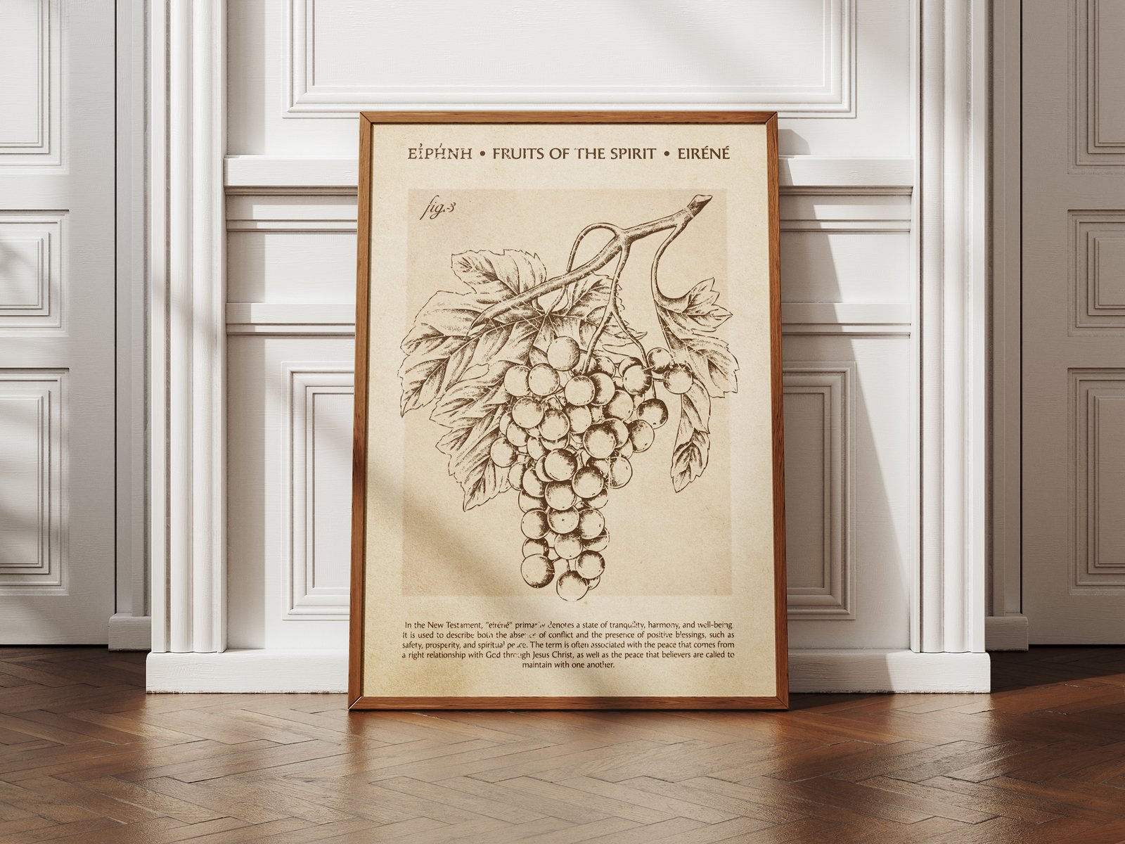 Peace Fruit of the Spirit Print: Vintage Christian Wall Art (Digital Download)