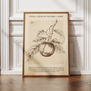 Fruit of the Spirit Art Print: Agape Love, Vintage Christian Decor Christian Wall Art (Digital Download)