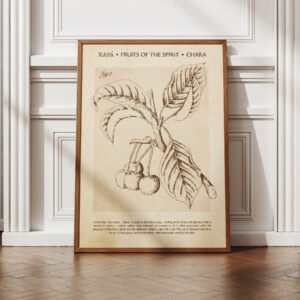 Fruit of the Spirit Joy Print: Greek Word for Joy Vintage Christian Wall Art (Digital Download)