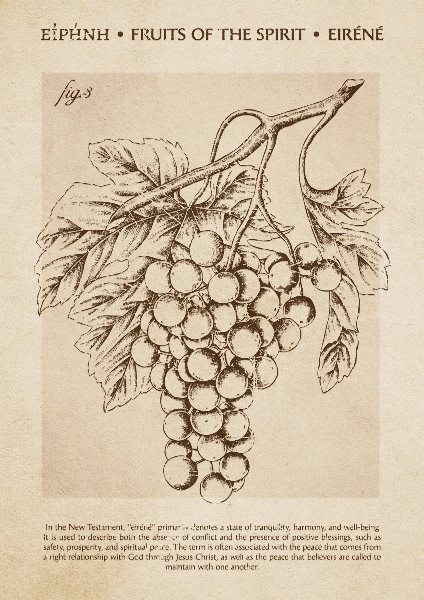 Peace Fruit of the Spirit Print: Vintage Christian Wall Art (Digital Download) - Image 3