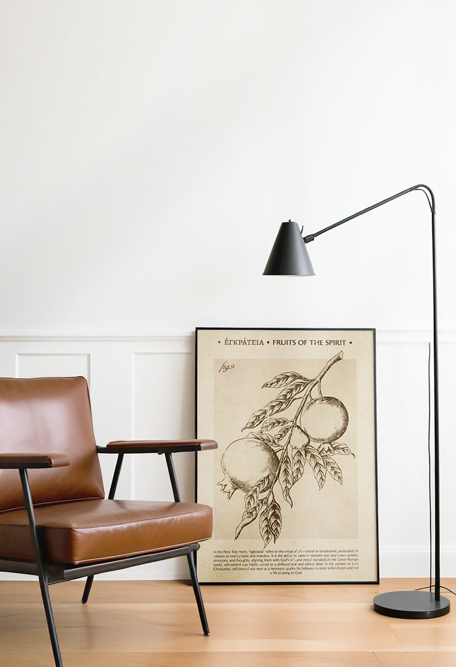 Self Control Fruit of the Spirit Print: Vintage Christian Wall Art (Digital Download) - Image 2