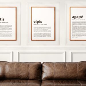 Faith Hope Love Print Set: Greek Bible Word Study Art  Christian Wall Art (Digital Download)